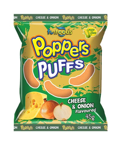 Popper's Puffs Cheese & Onion- 12 Pack